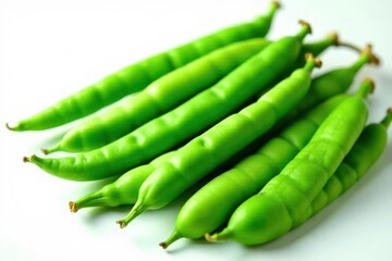Vibrant green beans, freshly harvested, isolated , photography, image, macro