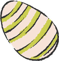 Depicting hand-painted floating oval with rough stripes on transparent background, copy space