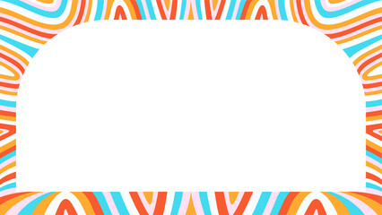 Floating arch shape inside bold wavy stripe border, showing slate grey fill, transparent background