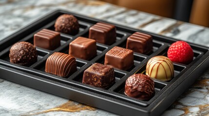 Chocolate Assortment in Black Tray