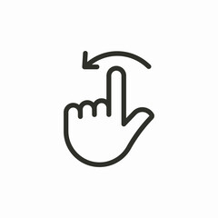 drag left gesture icon sign vector