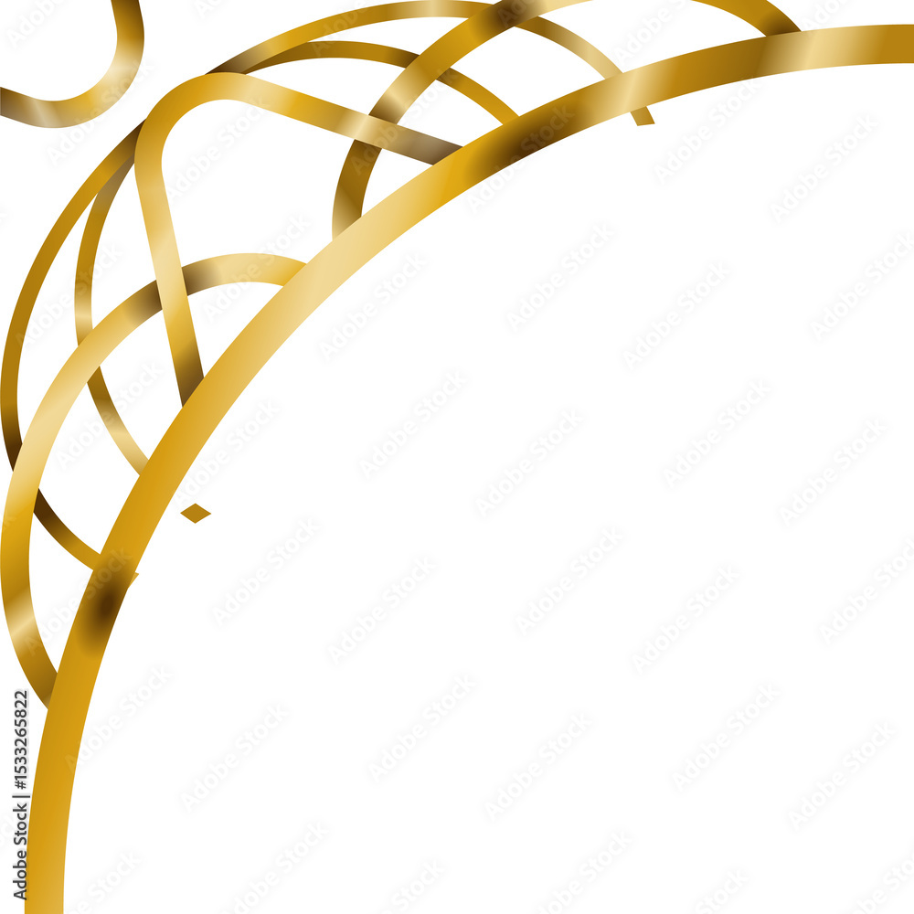 Aufkleber gradient design is featuring gold ribbon motifs twisting in transparent backdrop, overlapping bands