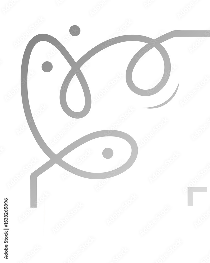 Poster abstract vector art showing flowing flourish line looping in swirl pattern, transparent background