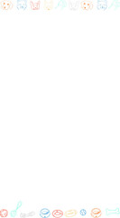 Showing face icons dog or cat or fox or rabbit or bird and sports icons framing transparent bg, copy