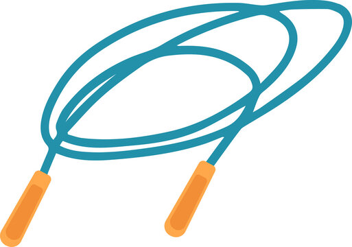 Fototapeta Showcasing flat design jump rope on transparent background featuring blue cord and orange handles