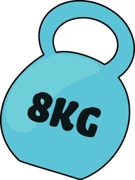 Fototapeta Vector illustration is showcasing turquoise kettlebell labeled 8KG on transparent background