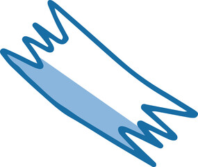 Elongated light blue brushstroke shape is streaking across transparent canvas in flat design
