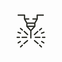 laser cutting machinery icon sign vector