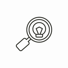 lightbulb in magnifying glass icon sign vector