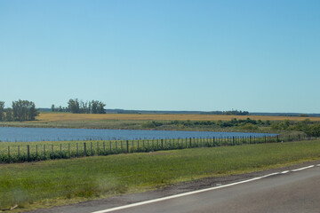 Agua al costado de la ruta