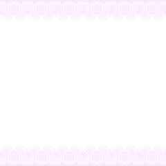 Scalloped lace border is showing curved dotted motifs in vector, transparent background, copy space