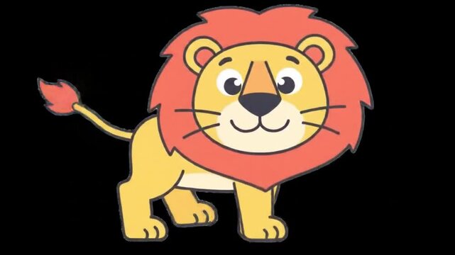 Adorable Cartoon Lion Illustration
