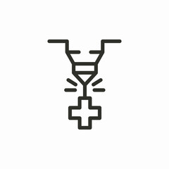 Obraz premium medical cross laser icon sign vector