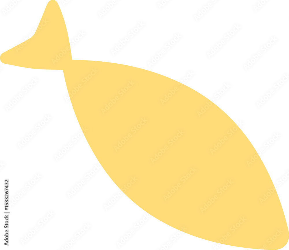 Poster flat design is showing stylized yellow leaf shape floating on transparent background