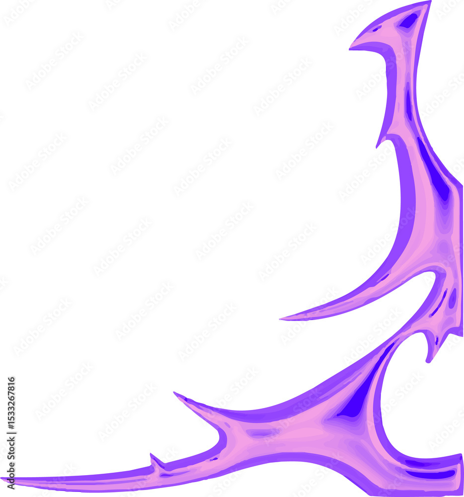 Poster abstract fluid shape is flowing with purple pink gradients in flat design on transparent background