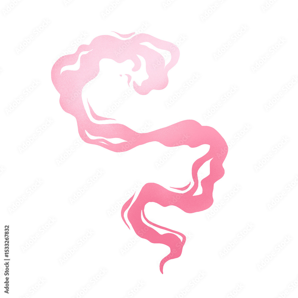 Poster abstract pink ribbon shape is being shown in flat design with transparent background
