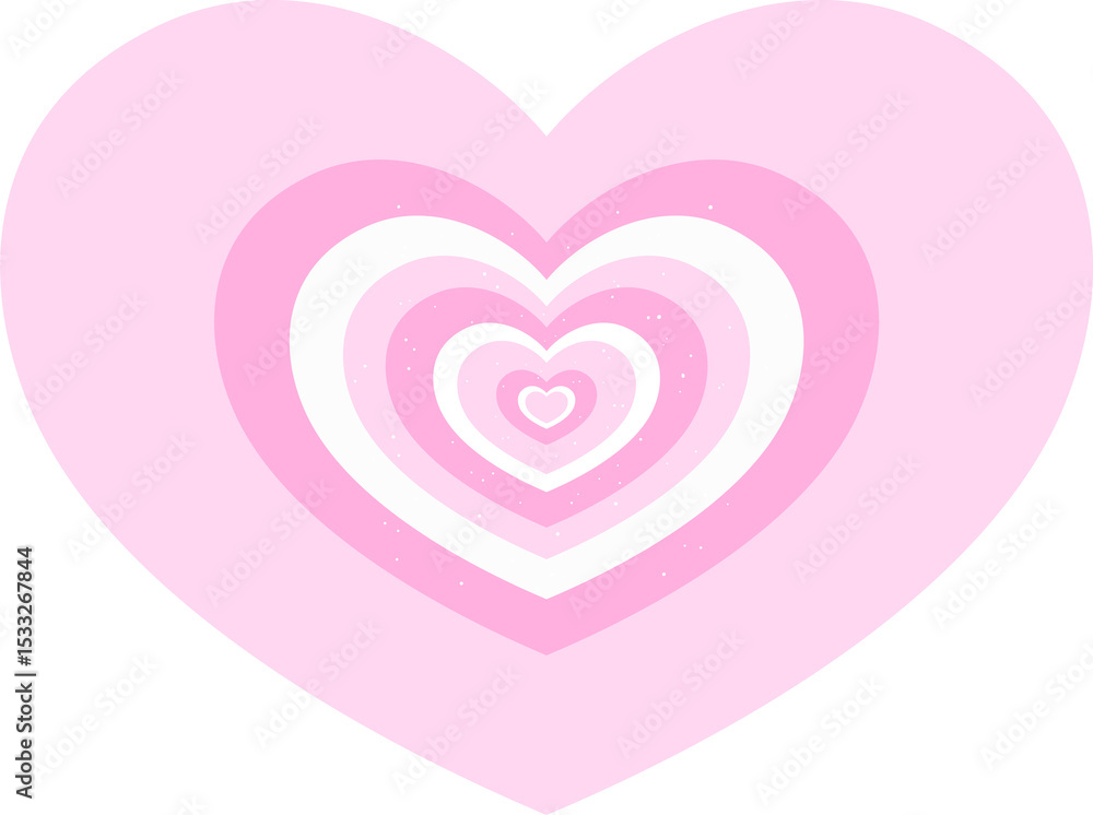 Aufkleber flat design heart is featuring nested pastel hearts with speckled texture on clear background