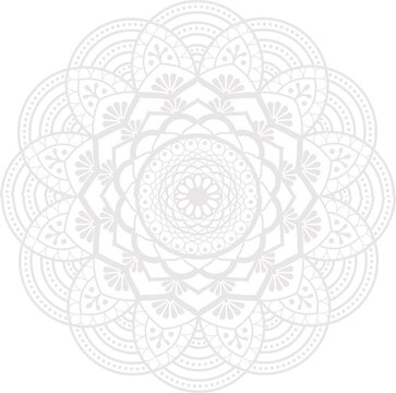Fototapeta Intricate mandala motif is unfolding in vector style with floral filigree on transparent background