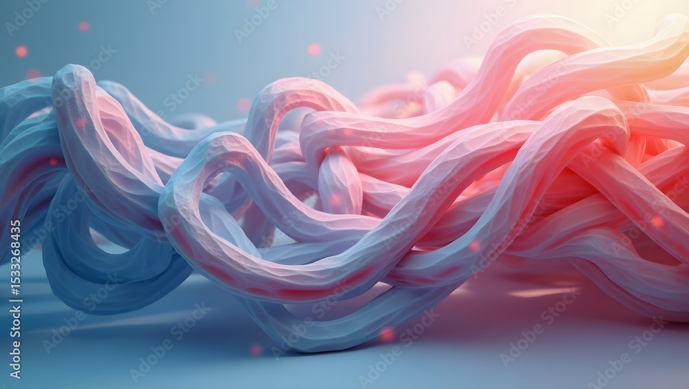 Aufkleber Abstract swirls of pastel-colored clay, creating a dynamic and textured composition. The interplay of light and shadow enhances the three-dimensionality of the forms.