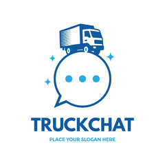 Innovative logo featuring a truck on a chat bubble, symbolizing efficient communication in logistics. Ideal for delivery services, smart transport, or customer support platforms. Represents real-time 