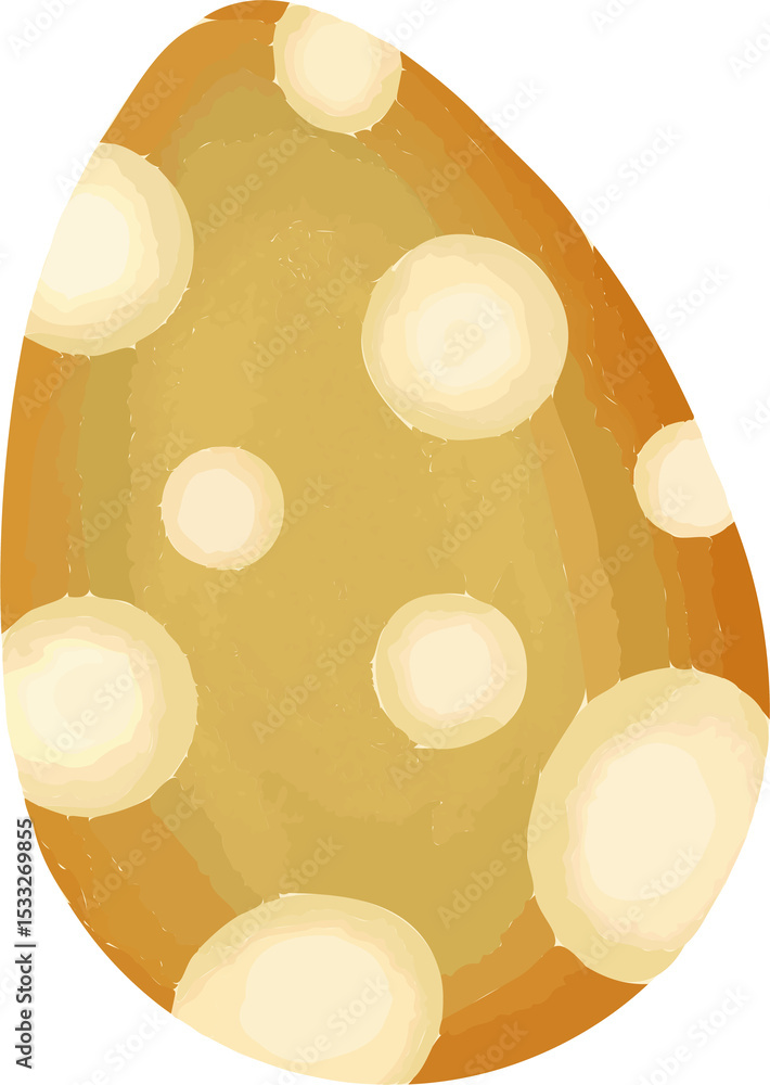 Poster flat design decorative egg is displaying warm gradient with cream spots on transparent backdrop