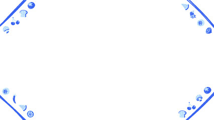 Frame is featuring flat design snack and nature icons on transparent background, copy space