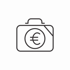 briefcase euro wallet icon sign vector