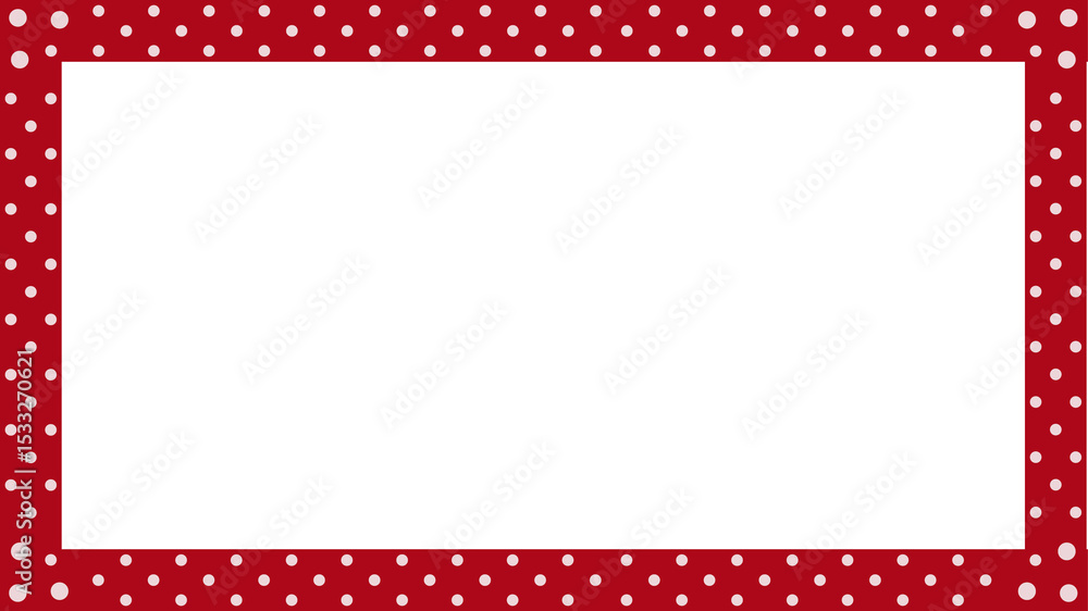 Aufkleber abstract frame is showing flat red polka dot border with muted teal panel on transparent background