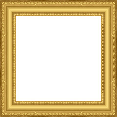 Vector showing golden frame with leaf bead rim, teal panel on transparent backdrop, copy space