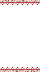 Floral frame is showing stylized blossoms and vines in flat design, clear background, copy space