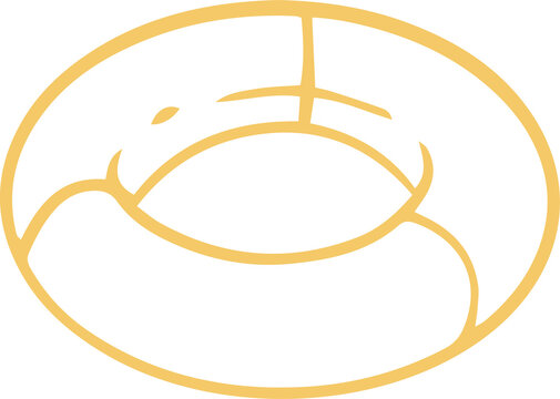 Naklejki Donut-shaped swim ring float tube being shown in flat line drawing style, transparent background