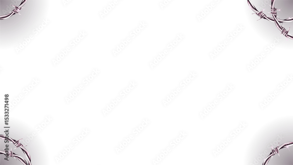 Poster flat design is showing four gradient circles holding barbed wire loops on transparent background