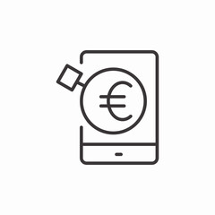 mobile euro search icon sign vector