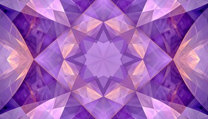 Purple And Gold Geometric Kaleidoscope Abstract Pattern