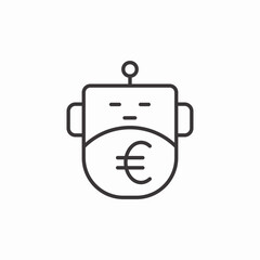robot euro wallet icon sign vector