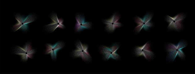 Circular Sound Music Wave. Abstract Radial Audio Equalizer. Vector Neon Color Graphic