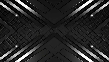 Abstract Dark Gray Textured Background With Intersecting Silver Lines And Bright Highlights
