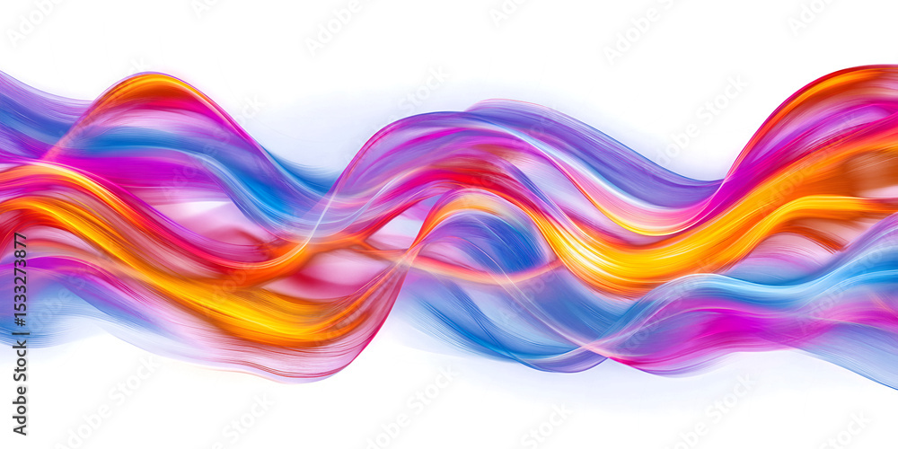 Poster abstract multi-colored wave on a transparent background. neon translucent wave of bright colors. abs