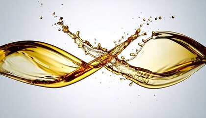 Abstract Golden Liquid Swirls Forming Infinity Symbol