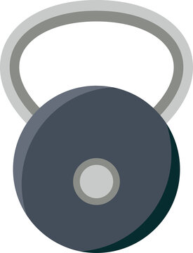 Fototapeta Kettlebell weight is being shown on transparent background, flat-design round body and U-handle