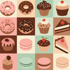 dessert vector illustration design in vintage style