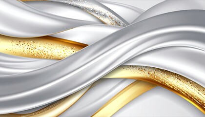 Abstract Silver And Gold Fabric Flowing Design