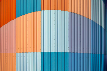 mosaic pattern in modern industrial style in blue,orange, red symbolizing industry and feeling for construction