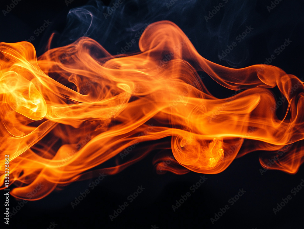 Poster orange smoke stream abstract against transparent background dynamic design element