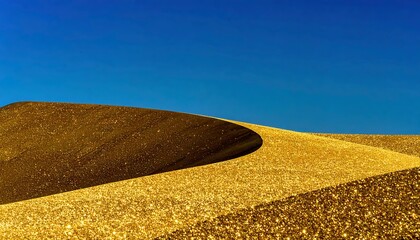 Golden Shimmering Dunes Under a Clear Blue Sky