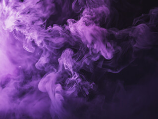 Fototapeta premium Purple smoke swirling abstractly against Transparent Background for ethereal atmosphere