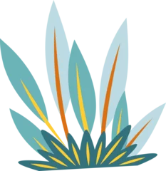 Gardinen Displaying radiating leaf motif with colored stripes in flat vector style on transparent background © vectorfusionart