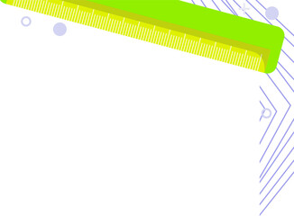 Flat design lime green ruler is showing layered shapes with circuit traces on transparent backdrop