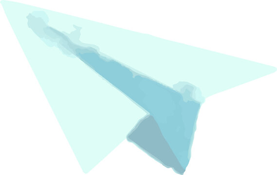Fototapeta Folded paper airplane is gliding in flat design, showcasing soft shading on transparent background