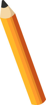 Stylized pencil is floating in flat style on transparent background showing hexagonal gradient body
